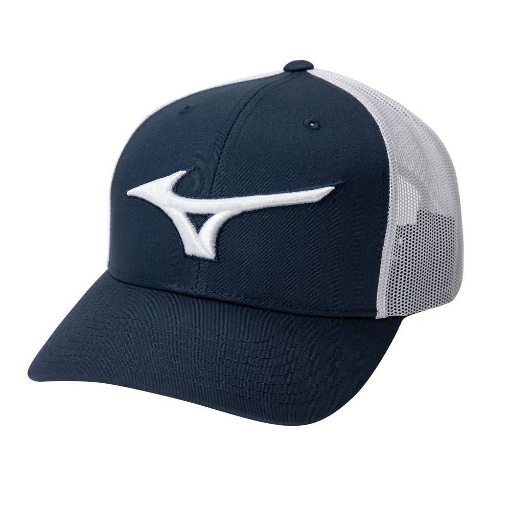 Mens Mizuno Diamond Trucker Baseball Hat Navy/White Philippines (NCMEFA208)